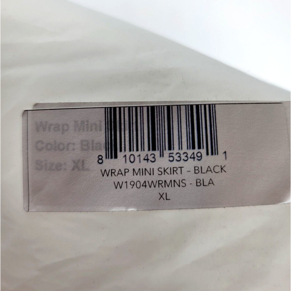 EB Denim Black Wrap Mini Skirt Size XL Belted Y2K Street Style 100% Cotton USA - Picture 7 of 7